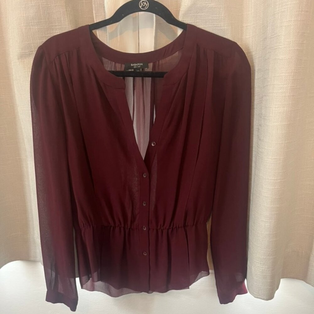 Babaton Long Sleeve 100% Silk top